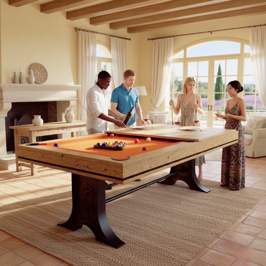 billard ATELIER presque pret a jouer apres le dejeuner